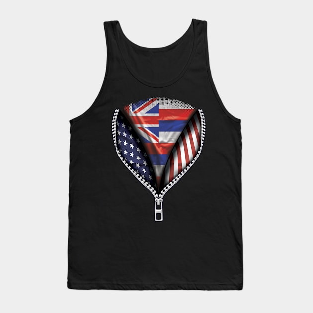 Hawaiian Flag  Hawaii Flag American Flag Zip Down - Gift for Hawaiian From Hawaii Tank Top by Country Flags